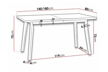 Patrickswell Spisebord 80 cm - Hvid - Møbler - Bord - Spisebord & kjøkkenbord