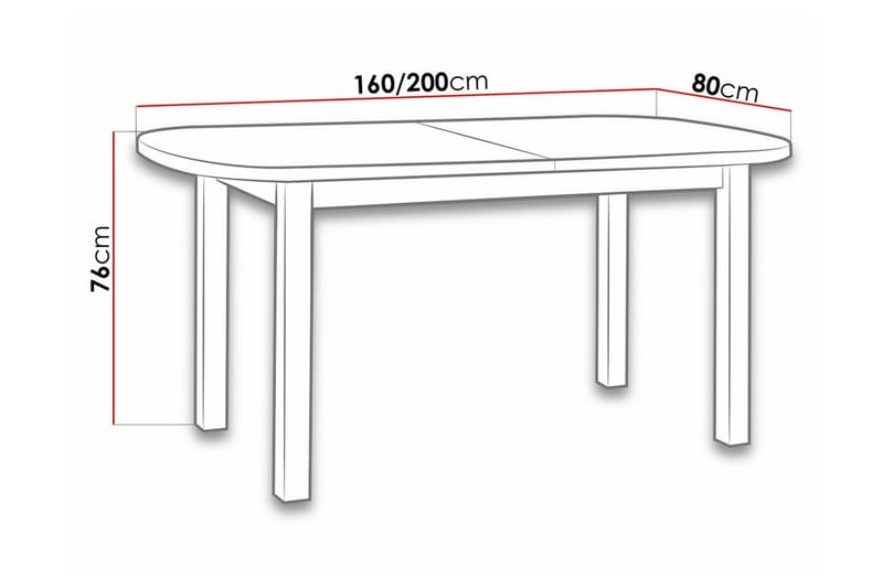 Patrickswell Uttrekkbart Ovalt Spisebord 160 cm i Tre - Hvit - Møbler - Bord - Spisebord & kjøkkenbord