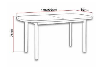 Patrickswell Uttrekkbart Ovalt Spisebord 160 cm i Tre - Hvit - Møbler - Bord - Spisebord & kjøkkenbord