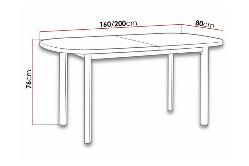 Patrickswell Uttrekkbart Ovalt Spisebord 160 cm i Tre - Hvit - Møbler - Bord - Spisebord & kjøkkenbord