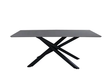 Piazza Rektangulært Spisebord 190 cm i Tre med Valnøtt- og Metallutseende - Svart - Møbler - Bord - Spisebord & kjøkkenbord