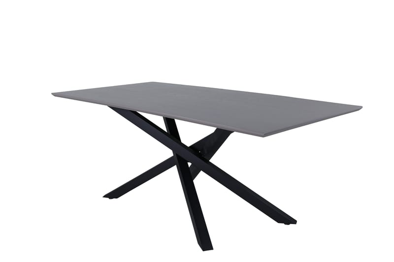 Piazza Rektangulært Spisebord 190 cm i Tre med Valnøtt- og Metallutseende - Svart - Møbler - Bord - Spisebord & kjøkkenbord
