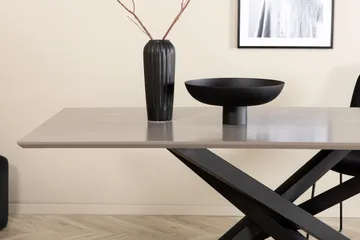 Piazza Rektangulært Spisebord 190 cm i Tre med Valnøtt- og Metallutseende - Svart - Møbler - Bord - Spisebord & kjøkkenbord