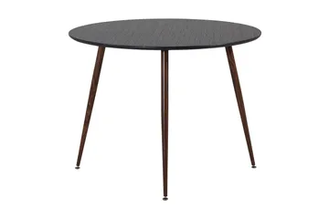 Plaza Rundt Spisebord 100 cm med Valnøtteffekt - Brun|Sort - Møbler - Bord - Spisebord & kjøkkenbord