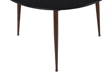 Plaza Rundt Spisebord 100 cm med Valnøtteffekt - Brun|Sort - Møbler - Bord - Spisebord & kjøkkenbord