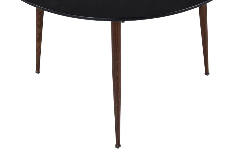 Plaza Rundt Spisebord 100 cm med Valnøtteffekt - Brun|Sort - Møbler - Bord - Spisebord & kjøkkenbord
