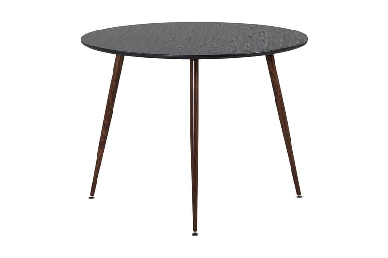 Plaza Rundt Spisebord 100 cm med Valnøtteffekt - Brun|Svart - Møbler - Bord - Spisebord & kjøkkenbord