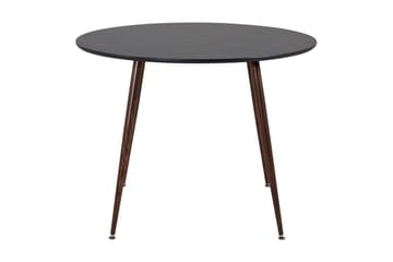Plaza Rundt Spisebord 100 cm med Valnøtteffekt - Brun|Svart - Møbler - Bord - Spisebord & kjøkkenbord