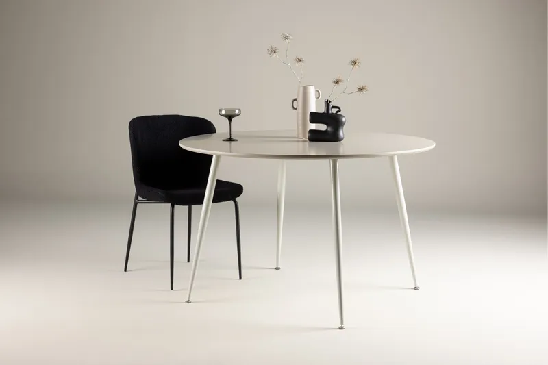 Plaza Rundt Spisebord 120 cm med Metalllook - Beige - Møbler - Bord - Spisebord & kjøkkenbord