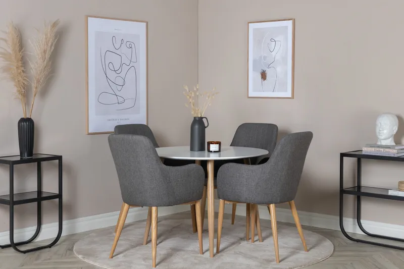 Plaza Spisebord 100 cm - Vit - Møbler - Bord - Spisebord & kjøkkenbord