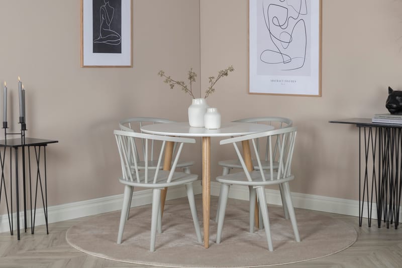 Polar Lite Rundt Spisebord 90 cm i Tre - Hvit - Møbler - Bord - Spisebord & kjøkkenbord