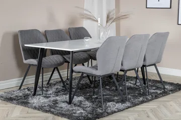 Polar Rektangulært Spisebord 180 cm i Tre med Metallutseende - Hvit - Møbler - Bord - Spisebord & kjøkkenbord