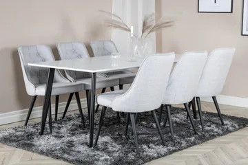 Polar Rektangulært Spisebord 180 cm i Tre med Metallutseende - Hvit - Møbler - Bord - Spisebord & kjøkkenbord