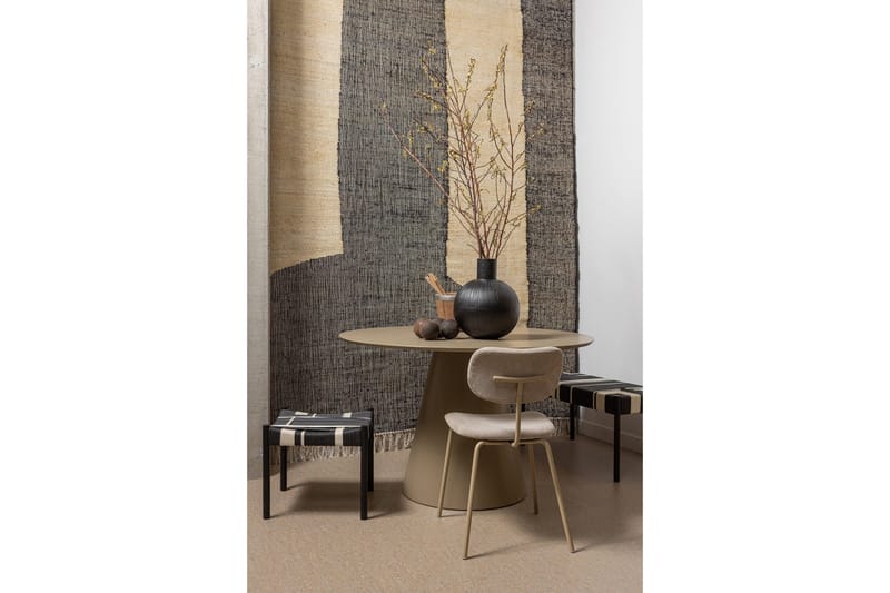 Prinka Rundt Spisebord 120 cm med Metalllook - Beige - Møbler - Bord - Spisebord & kjøkkenbord