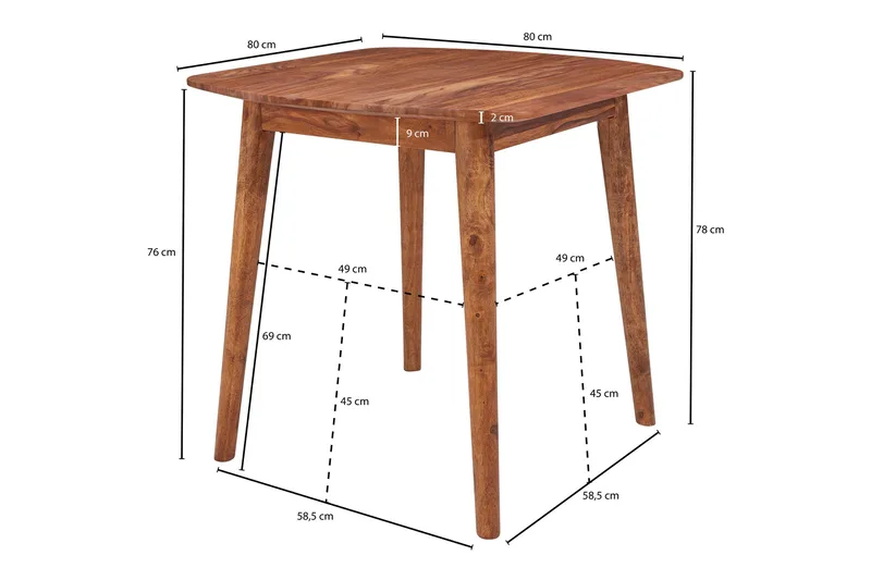 Raengel Spisebord 80 cm - Brun - Møbler - Bord - Spisebord & kjøkkenbord