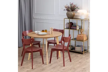 Roxby Rundt Spisebord 105 cm med Tre- og Eikeutseende - Natur - Møbler - Bord - Spisebord & kjøkkenbord
