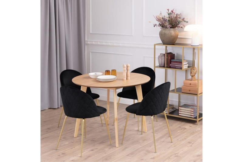 Roxby Rundt Spisebord 105 cm med Tre- og Eikeutseende - Natur - Møbler - Bord - Spisebord & kjøkkenbord