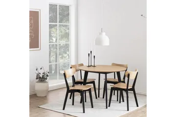 Roxby Spisebord 105 cm Eik/Svart - Møbler - Bord - Spisebord & kjøkkenbord