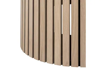 Sakie Rundt Spisebord 120 cm med Tre- og Eikutseende - Hvit - Møbler - Bord - Spisebord & kjøkkenbord