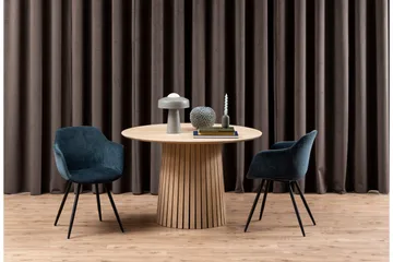 Saku Rundt Spisebord 120 cm med Tre- og Eikeutseende - Hvit - Møbler - Bord - Spisebord & kj økkenbord