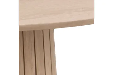Saku Rundt Spisebord 120 cm med Tre- og Eikeutseende - Hvit - Møbler - Bord - Spisebord & kjøkkenbord