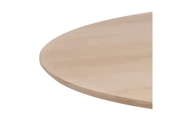Saku Rundt Spisebord 120 cm med Tre- og Eikeutseende - Hvit - Møbler - Bord - Spisebord & kjøkkenbord