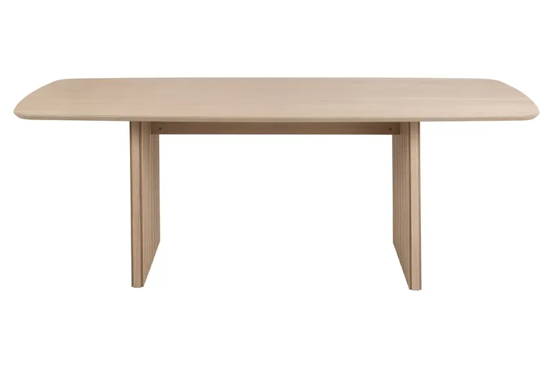 Saku Stort Rektangulært Spisebord 220 cm med Tre- og Eikeutseende - Hvit - Møbler - Bord - Spisebord & kjøkkenbord