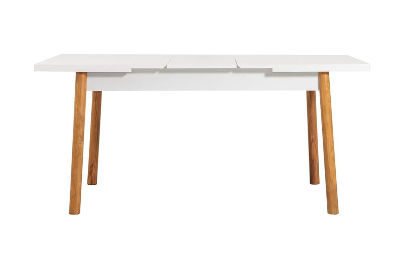 Sanina Rektangulært Spisebord 120 cm i Tre med Vinklede Bein, Hvit|Brun