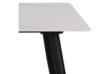 Sanjoan Rektangulært Spisebord 140 cm med Keramikkplate, Marmor- og Metalllook - Hvit - Møbler - Bord - Spisebord & kjøkkenbord