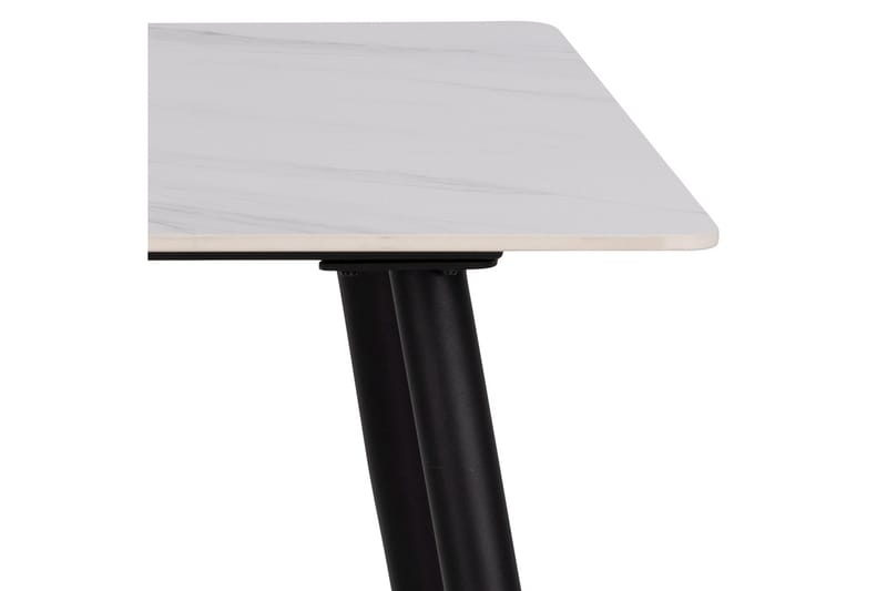 Sanjoan Rektangulært Spisebord 140 cm med Keramikkplate, Marmor- og Metalllook - Hvit - Møbler - Bord - Spisebord & kjøkkenbord