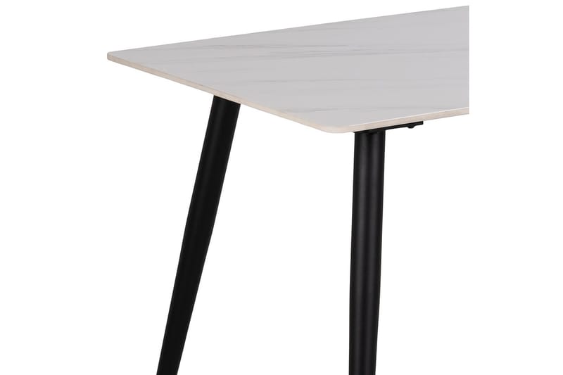 Sanjoan Rektangulært Spisebord 140 cm med Keramikkplate, Marmor- og Metalllook - Hvit - Møbler - Bord - Spisebord & kjøkkenbord