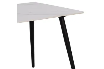 Sanjoan Rektangulært Spisebord 140 cm med Keramikkplate, Marmor- og Metalllook - Hvit - Møbler - Bord - Spisebord & kjøkkenbord