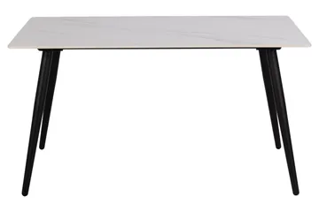 Sanjoan Rektangulært Spisebord 140 cm med Keramikkplate, Marmor- og Metalllook - Hvit - Møbler - Bord - Spisebord & kjøkkenbord