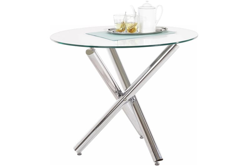 Shadi Spisebord 90 cm Rundt Glass - Transparent - Møbler - Bord - Spisebord & kjøkkenbord