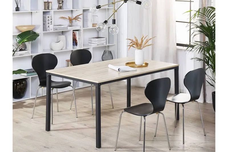 Shiro Spisebord 150 cm - Lyst Tre/Svart - Møbler - Bord - Spisebord & kjøkkenbord