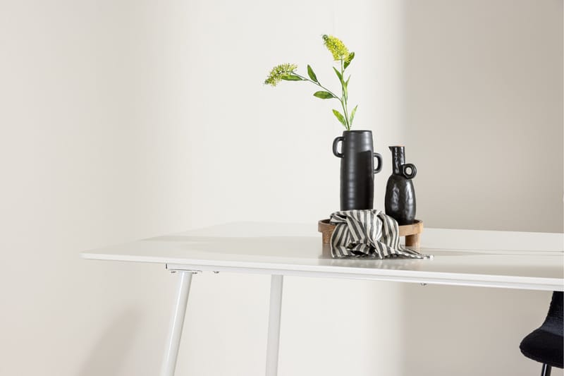 Silar Rektangulært Spisebord 180 cm med Metalllook - Hvit - Møbler - Bord - Spisebord & kjøkkenbord