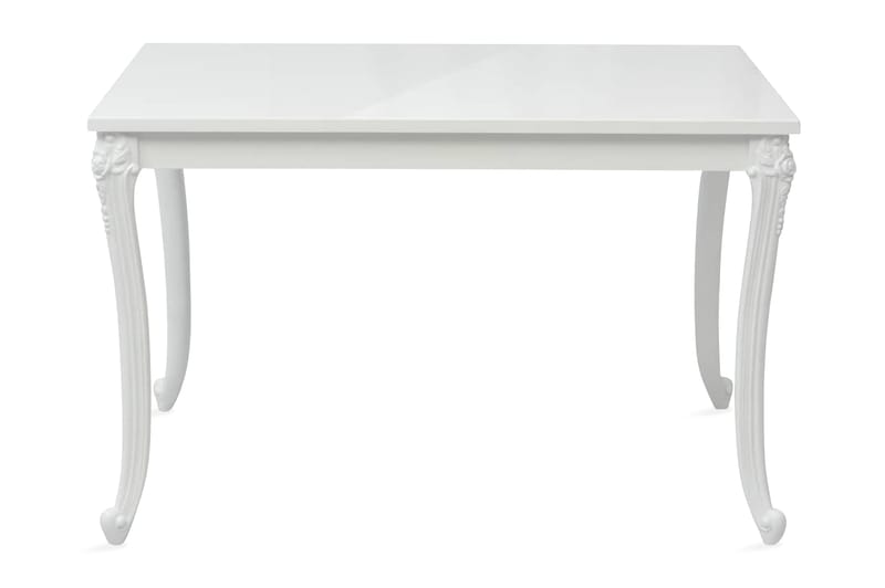 Spisebord 116x66x76 cm høyglans hvit - Hvit - Spisebord & kjøkkenbord