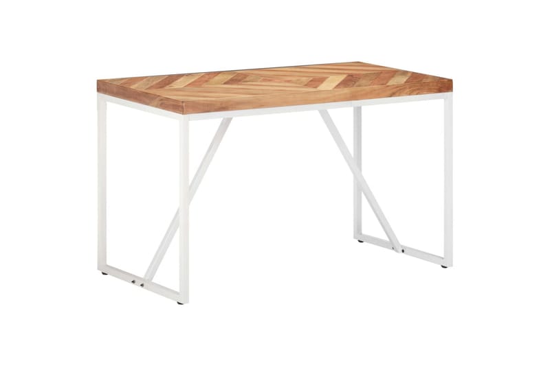 Spisebord 120x60x76 cm heltre akasie og mango - Hvit - Spisebord & kjøkkenbord