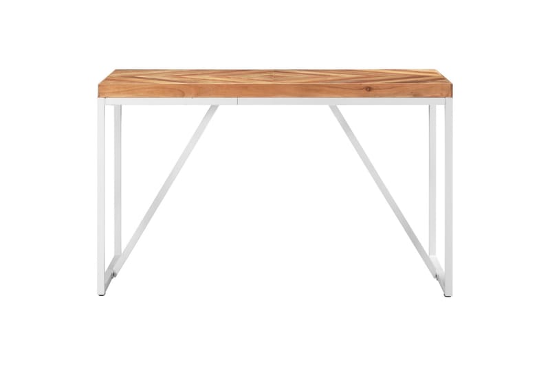 Spisebord 120x60x76 cm heltre akasie og mango - Hvit - Spisebord & kjøkkenbord