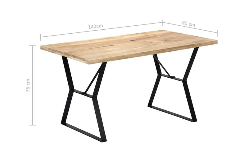 Spisebord 140x80x76 cm heltre mango - Brun - Spisebord & kjøkkenbord