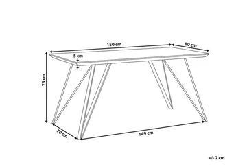 Spisebord 150 x 80 cm marmoreffekt / svart MOLDEN - Hvit - Møbler - Bord - Spisebord & kjøkkenbord