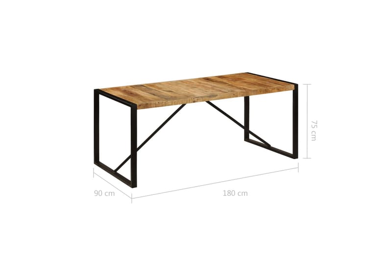 Spisebord 180x90x75 cm heltre mango - Brun - Spisebord & kjøkkenbord