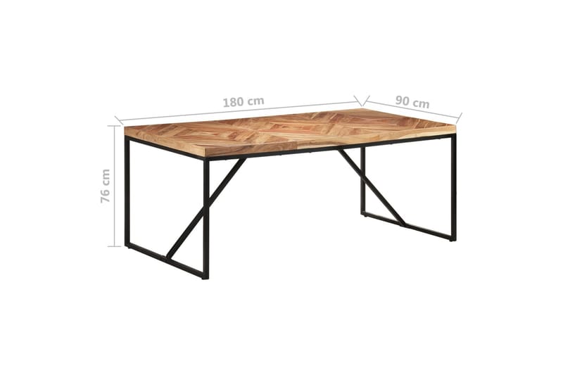 Spisebord 180x90x76 cm heltre akasie og mango - Brun - Spisebord & kjøkkenbord