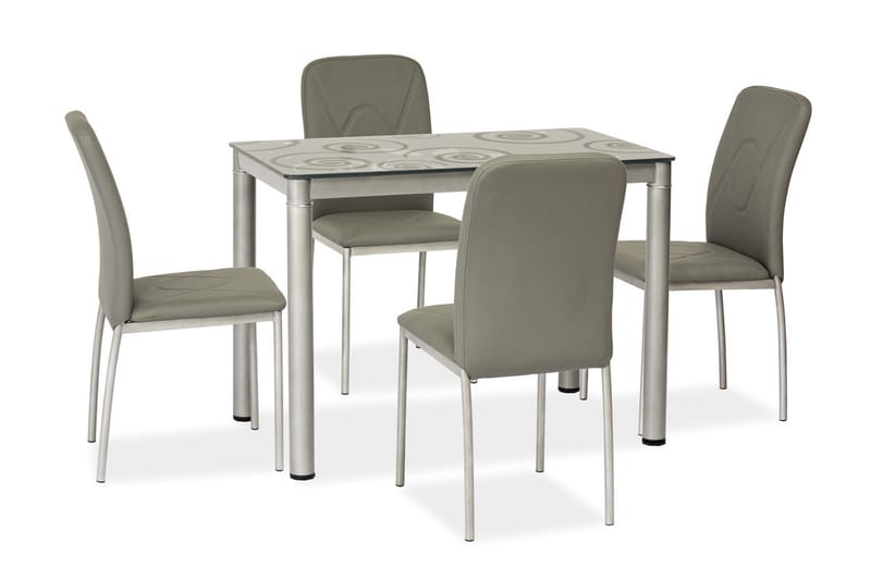 Spisebord Alatao 100 cm - Glass/Grå - Spisebord & kjøkkenbord