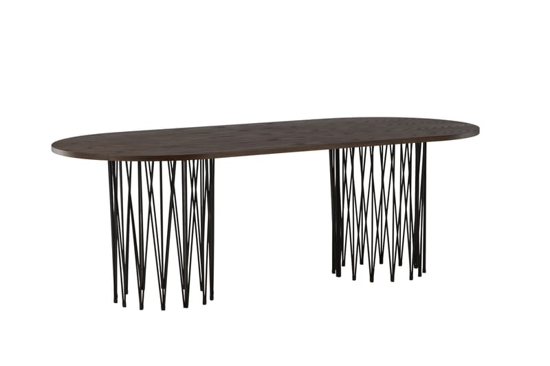 Spisebord Alismo 220x100x74 cm Oval - Brun - Spisebord & kjøkkenbord