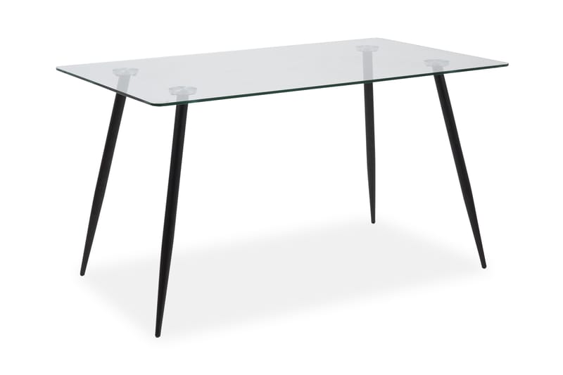 Spisebord Angelo 140 cm - Glass|Svart - Spisebord & kjøkkenbord