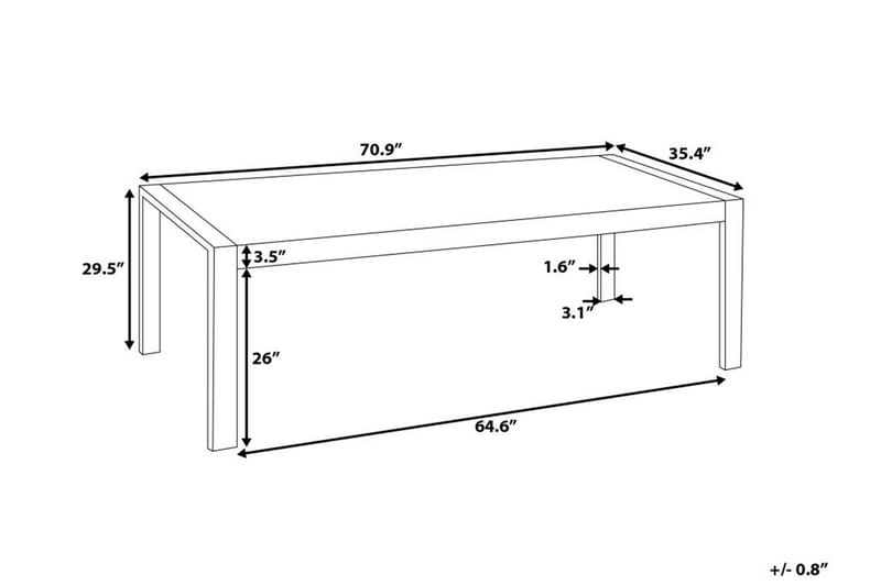 Spisebord Arctic I 180 cm - Hvit - Spisebord & kjøkkenbord