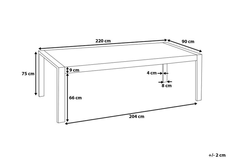 Spisebord Arctic I 220 cm - Hvit - Spisebord & kjøkkenbord