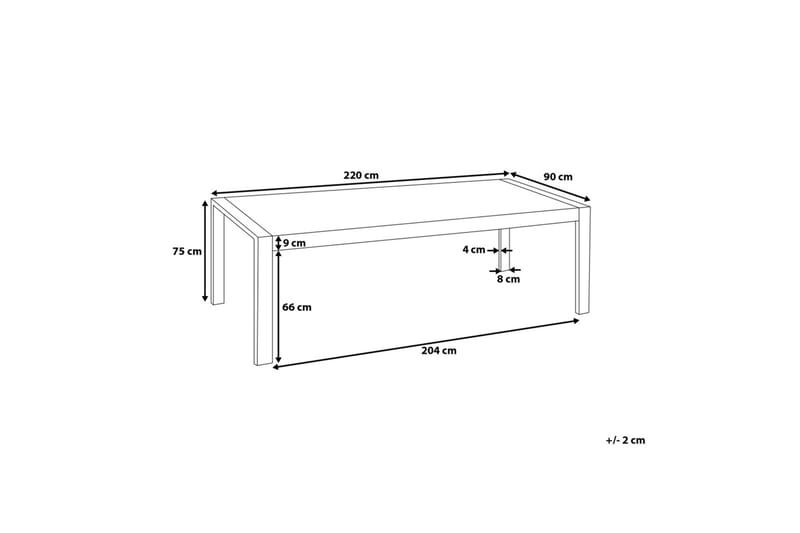 Spisebord Arctic I 220 cm - Hvit - Spisebord & kjøkkenbord