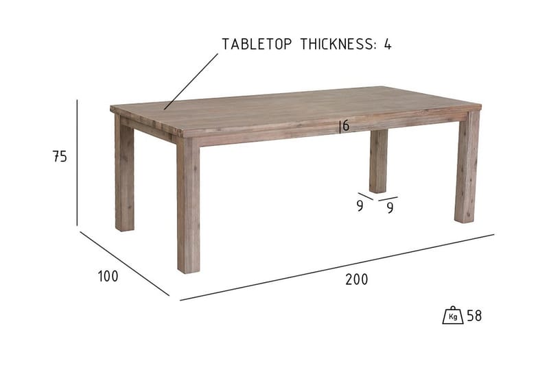 Spisebord Arktis Forlengningsbart 200 cm - Brun - Spisebord & kjøkkenbord